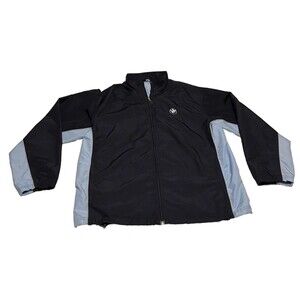 Vintage BMW Racing Jacket Windbreaker Blue Navy Hooded Size Large